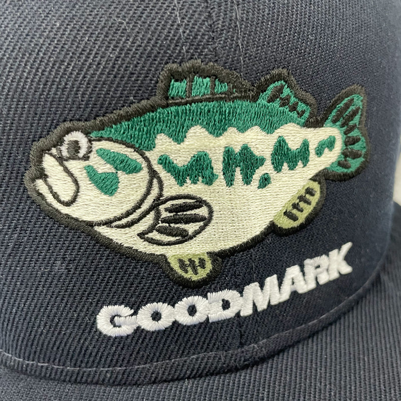 Painted BASS CAP - GOOD MARK - イラスト ブラックバス キャップ 琵琶湖 刺繍